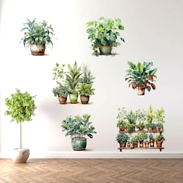 Tropikal Bitkiler Duvar Stickerı Model C