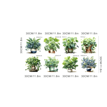 Tropikal Bitkiler Duvar Stickerı Model A