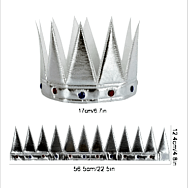 Yumuşak Gümüş Kral Tacı 55 cm