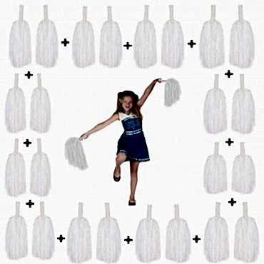 12 Çift Beyaz Gösteri Ponponu (24 Adet)