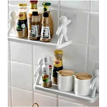 İnsan Figürlü Yapışkanlı Çok Amaçlı Duvar Rafı