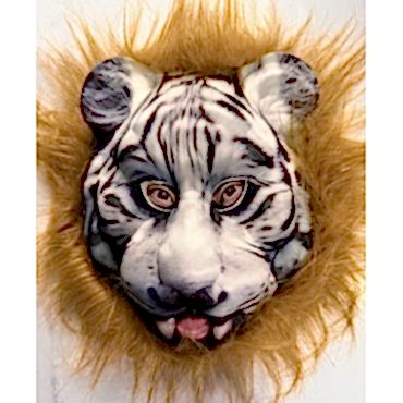 Kahverengi Saçlı Dişli Kaplan Maskesi Mega Peluş 25 No