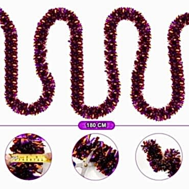 Mor Turuncu Garland Çift Renk Sim Süs 