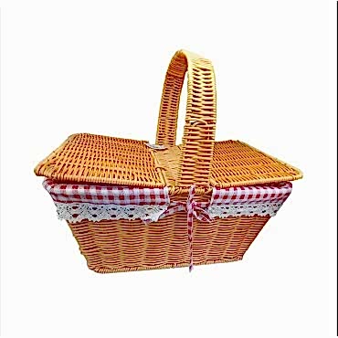 Kapaklı Hasır Piknik Sepeti 