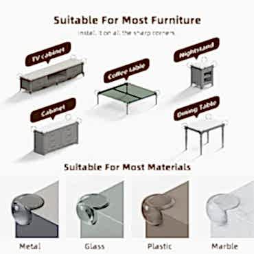 Silikon Şeffaf Masa Kenarı Köşe Koruması 