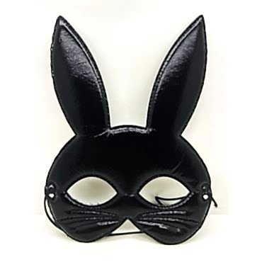 Siyah Renk Kumaş Malzemeden İmal Eva Tavşan Maskesi