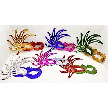 Rengarenk Kağıt Parti Balo Maskesi 6 Adet