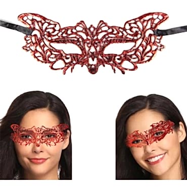 Kırmızı Dantel Masquerade Maskesi 9 No