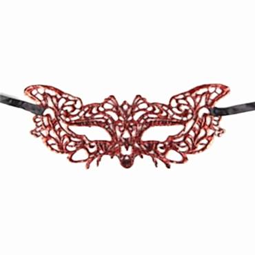 Kırmızı Dantel Masquerade Maskesi 9 No