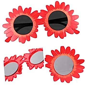 Kırmızı Renk Papatya Şekilli Parti Gözlüğü 