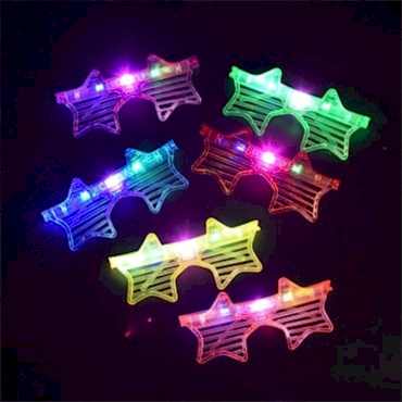 Ledli Yıldız Parti Gözlüğü 6 Renk 12 Adet