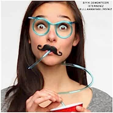 Pipetli Parti GözlüğüMavi Renk 