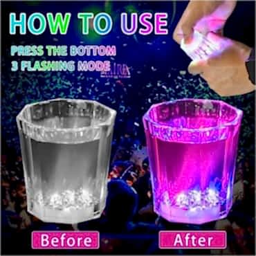 Renkli Led Parlayan Fiber Optik Glow Işıklı Bardak 1 Adet