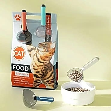 Klipsli Ölçekli Kedi Köpek Mama Küreği 