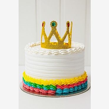 Altın Işıltılı Pasta Üstü Taç Plastik 