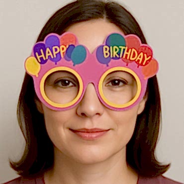 Balon Desenli Karton Doğum Günü Gözlükleri 6 Adet Pembe Renk 