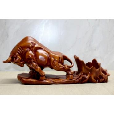 Polyester Boğa Figürü Şaraplık 