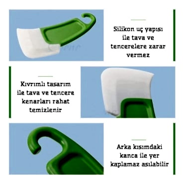 Silikon Uçlu Bulaşık Temizleme Kazıyıcı Spatula 