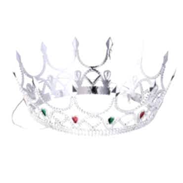 Taşlı Rönesans Kraliyet Gümüş Renk Kraliçe Tacı