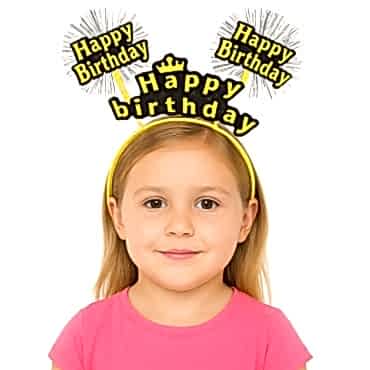 Sarı Renk Işıltılı Yazılı Doğum Günü Parti Tacı