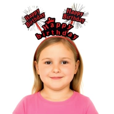 Kırmızı Renk Işıltılı Yazılı Doğum Günü Parti Tacı