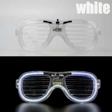 Beyaz Led Işıklı Parti Gözlüğü - Neon 3 Modlu