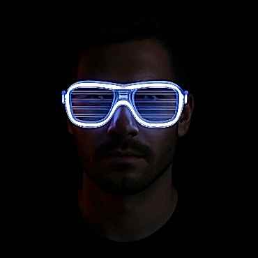 Beyaz Led Işıklı Parti Gözlüğü - Neon 3 Modlu