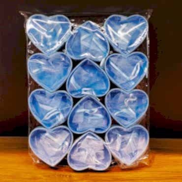 Mavi Kalp Tasarımlı Tül Kese