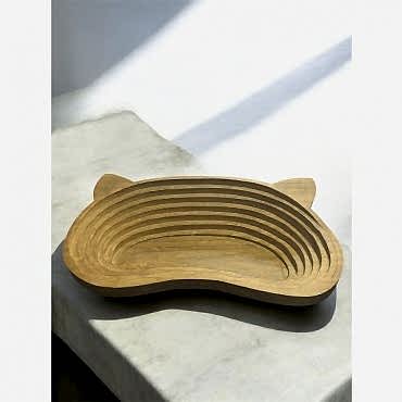 Evcil Hayvan Kulak Motifli Ahşap Yatak 