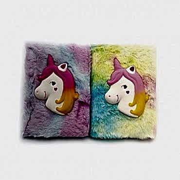 Kabartmalı Unicorn Tasarımlı Peluş Hatıra Defteri 