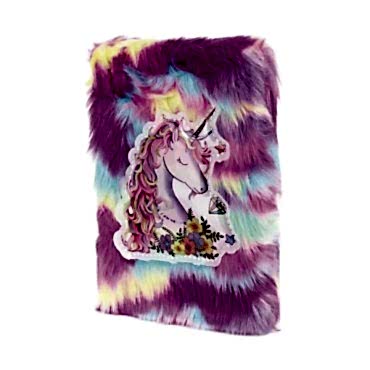 Çiçekli Unicorn Tasarımlı Peluş Hatıra Defteri 