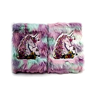 Çiçekli Unicorn Tasarımlı Peluş Hatıra Defteri 