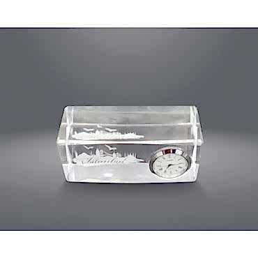 İstanbul Tasarımlı Kristal Saatli Biblo 