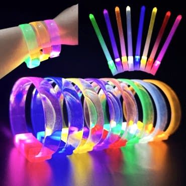 3 Modlu Pilli LED Işıklı Esnek Parti Bilekliği Sarı