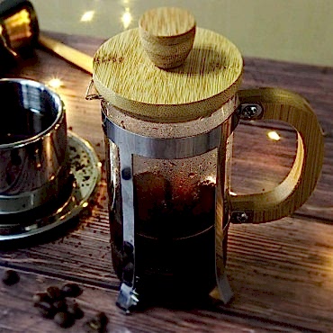 Ahşap Detaylı 350 ml Cam French Press