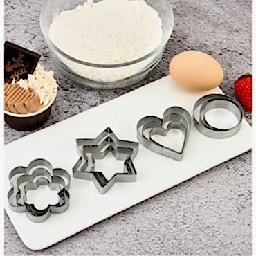 12 Adet Paslanmaz Çelik Kurabiye Kalıbı Seti 