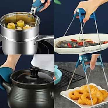 4 Parça Yanma Önleyici Mutfak Seti - Tencere Tabak Tutucu Ve Fırın Eldiveni 