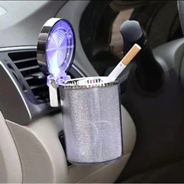 Araç İçi Oto Kokusuz Küllük RGB Işıklı Kapaklı