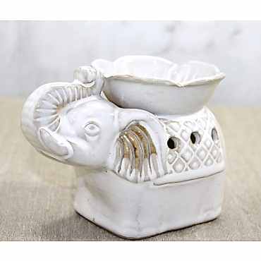 Beyaz Seramik Filli Buhurdanlık 