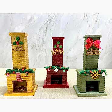 Noel Temalı Polyester Şömine Tütsülük 