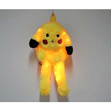 Peluş Işıklı Oynar Kulaklı Pikachu Sırt Çantası 