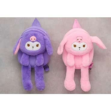 Peluş Işıklı Oynar Kulaklı Kuromi Sırt Çantası 