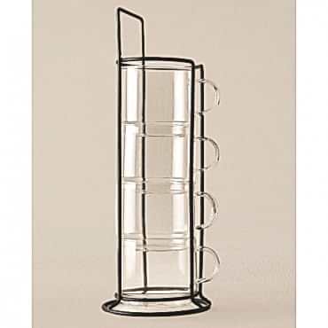 Standlı Borosilikat 4'lü Fincan Seti 