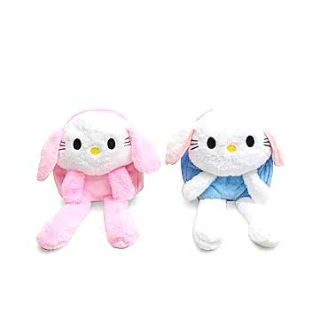 Işıklı Peluş Oynar Kulaklı My Melody ve Cinnamoroll Sırt Çantası 