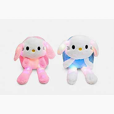 Işıklı Peluş Oynar Kulaklı My Melody ve Cinnamoroll Sırt Çantası 