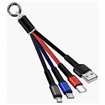 Anahtarlık Çoklu Şarj Kablosu 4 Başlıklı