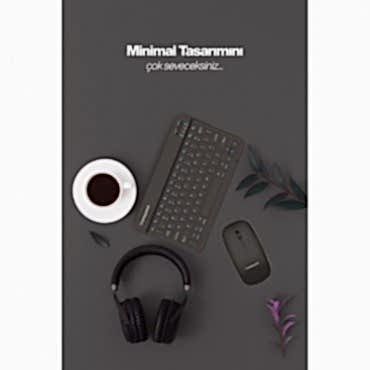 Siyah Kablosuz Klavye Ve Mouse Seti