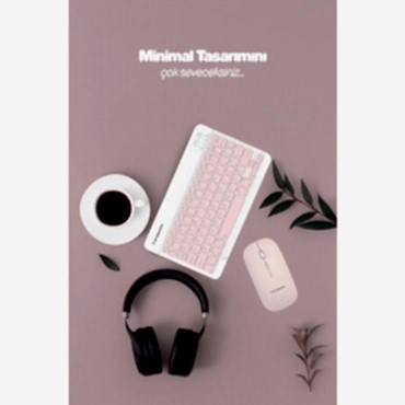 Pembe Kablosuz Klavye Ve Mouse Seti