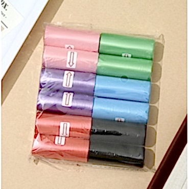 12'li Köpek Dışkı Poşeti Düz Renkli Set