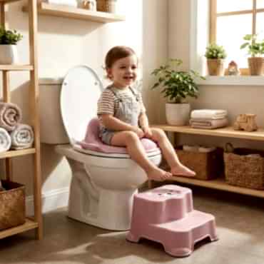 Pembe Kulplu Çocuk Klozet Adaptörü 